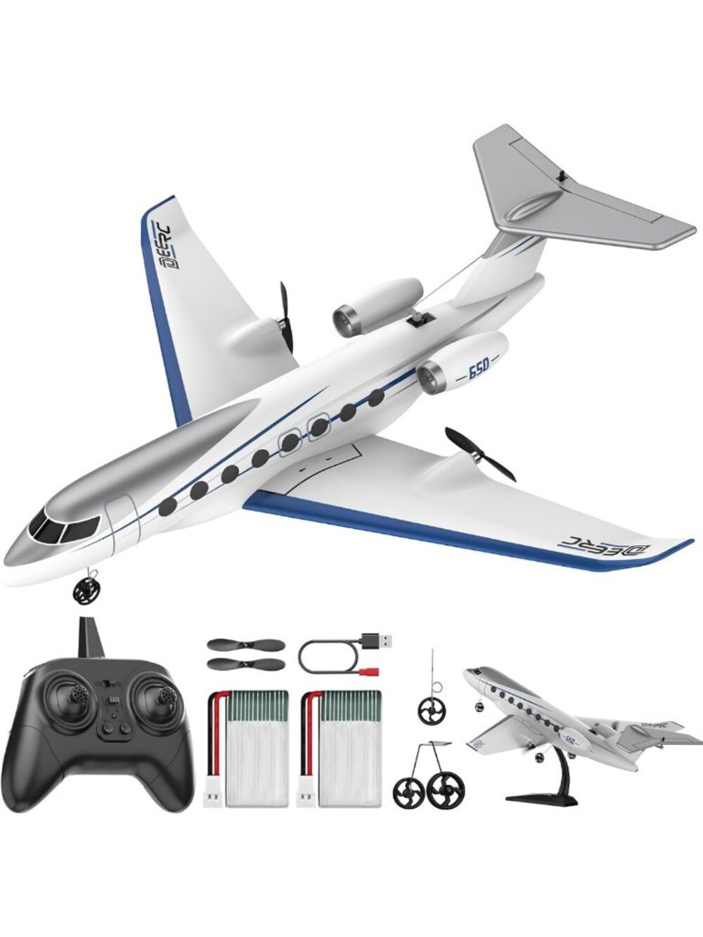 Remote Control Airplane for Kids & Adults - 3-Channel RTF RC Plane Toy